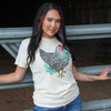 FestiviTees Women - Apparel - Shirts - T-Shirts Turquoise Chicken with Flowers Soft Graphic Tee