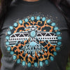FestiviTees Women - Apparel - Shirts - T-Shirts Turquoise Thunderbird Aztec Leopard Soft Graphic Tee