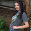 FestiviTees Women - Apparel - Shirts - T-Shirts Turquoise Thunderbird Aztec Leopard Soft Graphic Tee