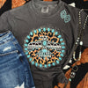 FestiviTees Women - Apparel - Shirts - T-Shirts Turquoise Thunderbird Aztec Leopard Soft Graphic Tee