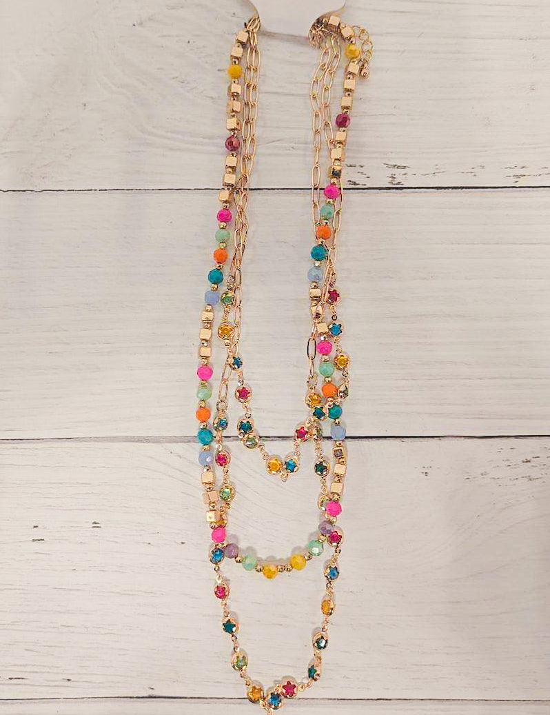Let's Go Out Colorful Layered Necklace