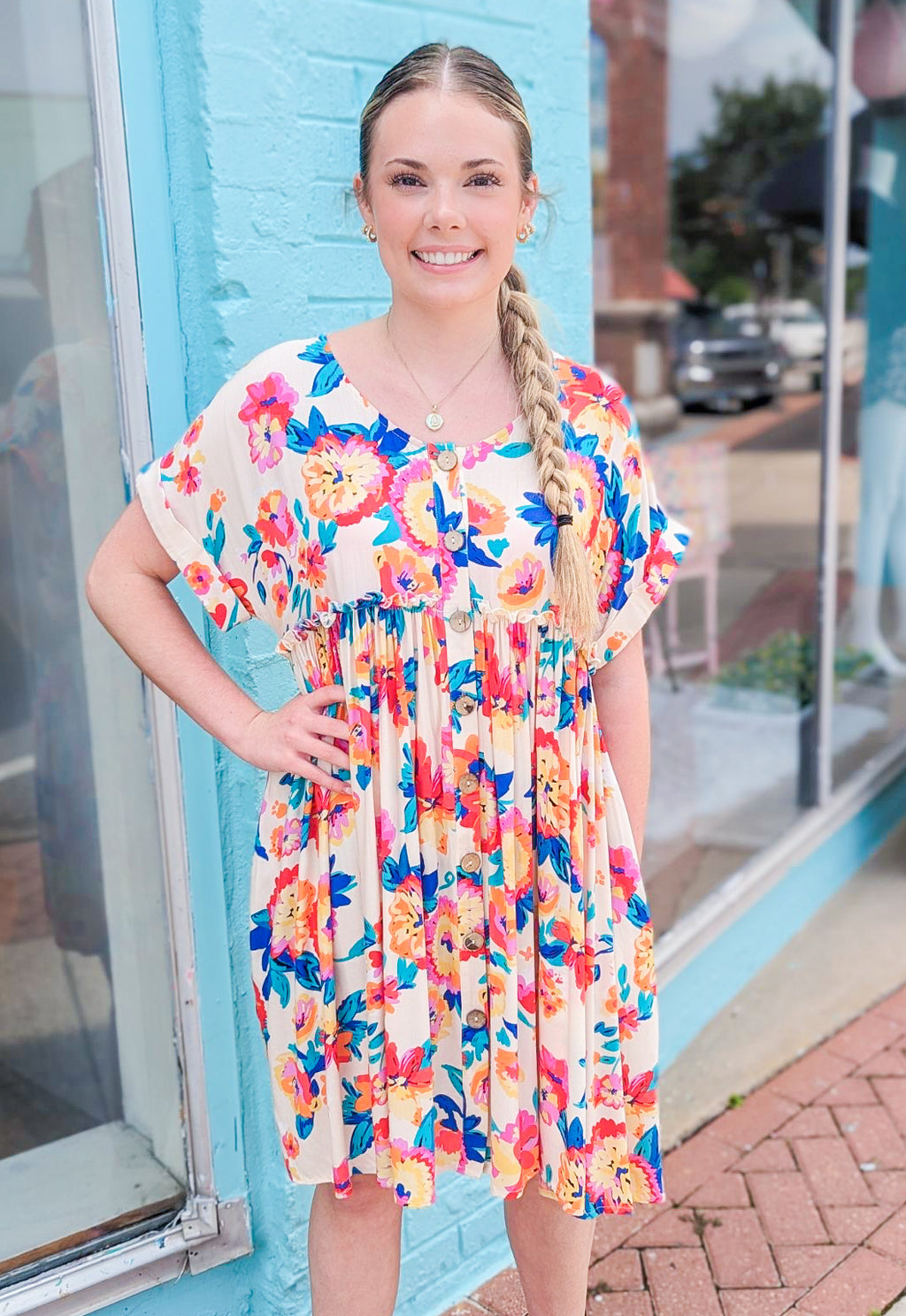 Summer Blooms Colorful Floral Dress