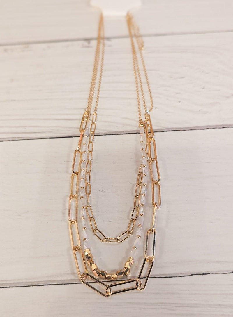 CEO Style Gold Layered Chain Necklace