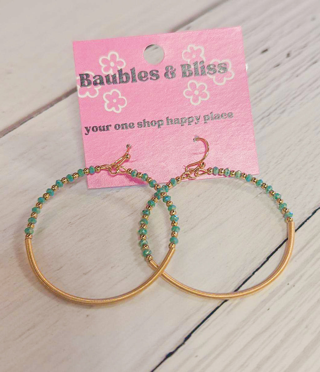 A Simple Touch Beaded Circle Earrings