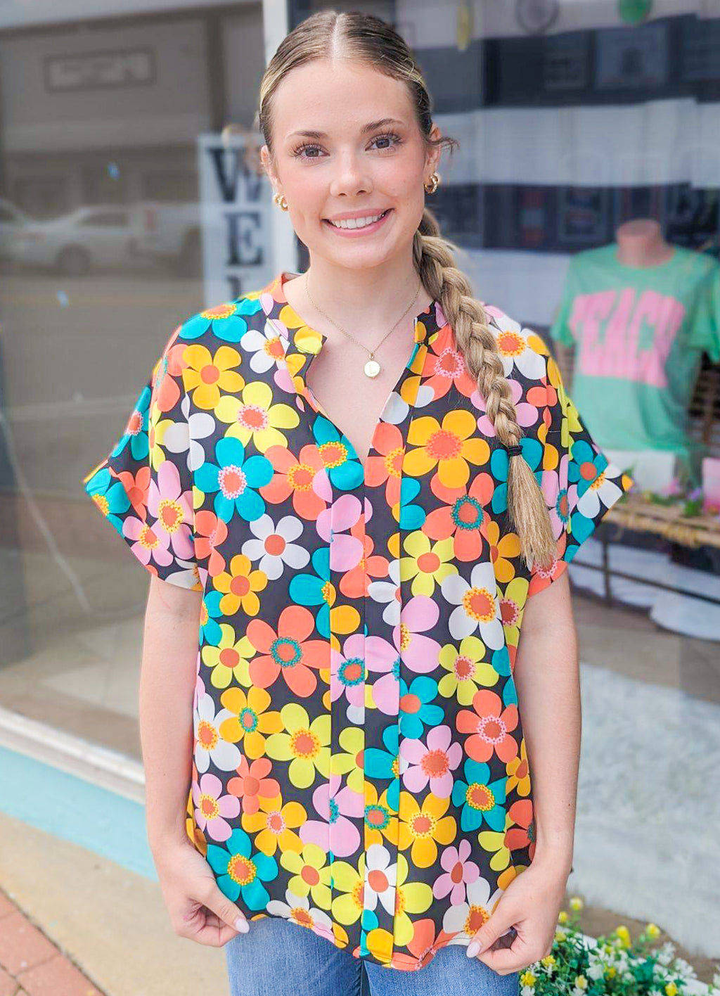 Groovy In The Sunshine Floral Top