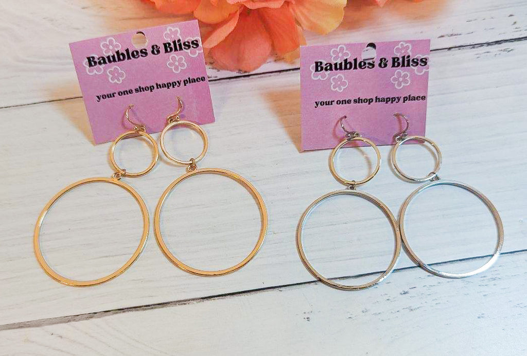Ready for It Double Circle Metal Earrings