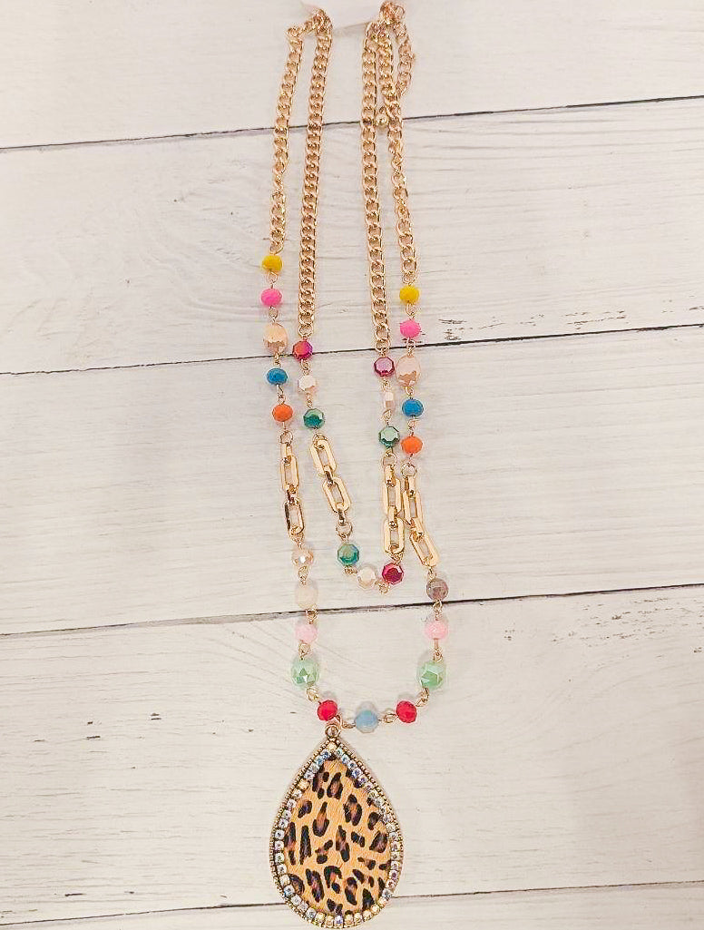 My Wild Side Colorful Leopard Pendant Necklace