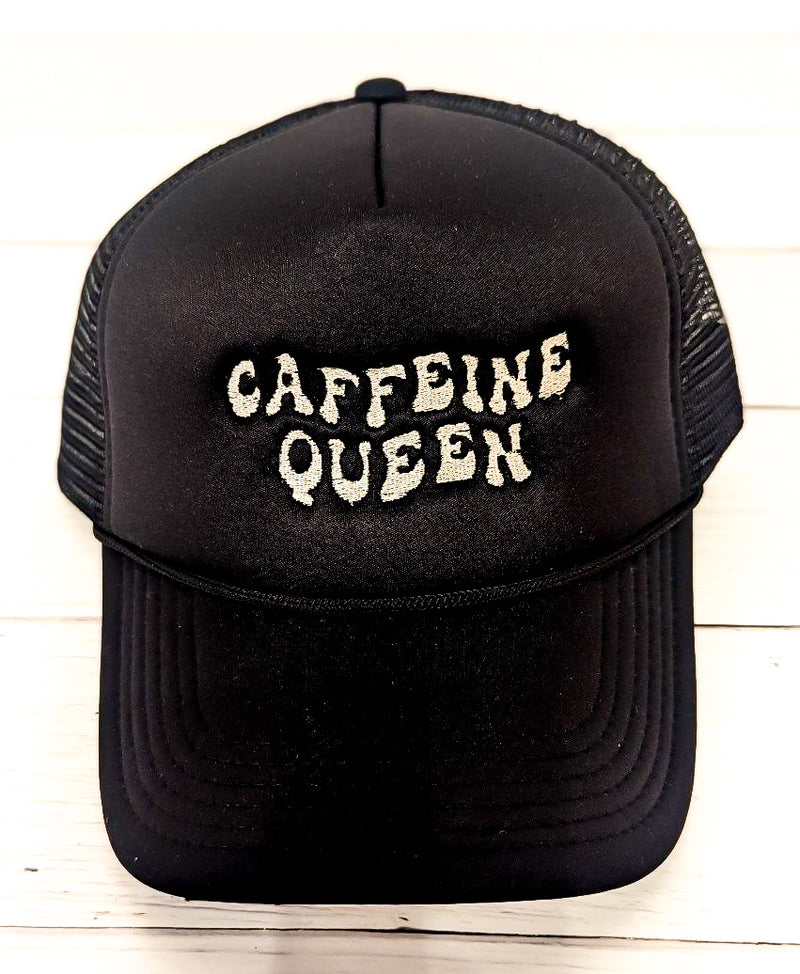 Caffeine Queen Black Trucker Hat
