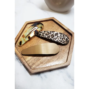 Leopard Snap Barrette Hair Pin Set