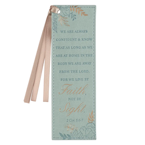 walk by faith teal leather book marks