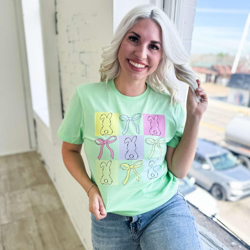 PREORDER Colorful Bunnies And Bows Tee