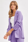 Like A Boss Lavender 3/4 Sleeve Blazer