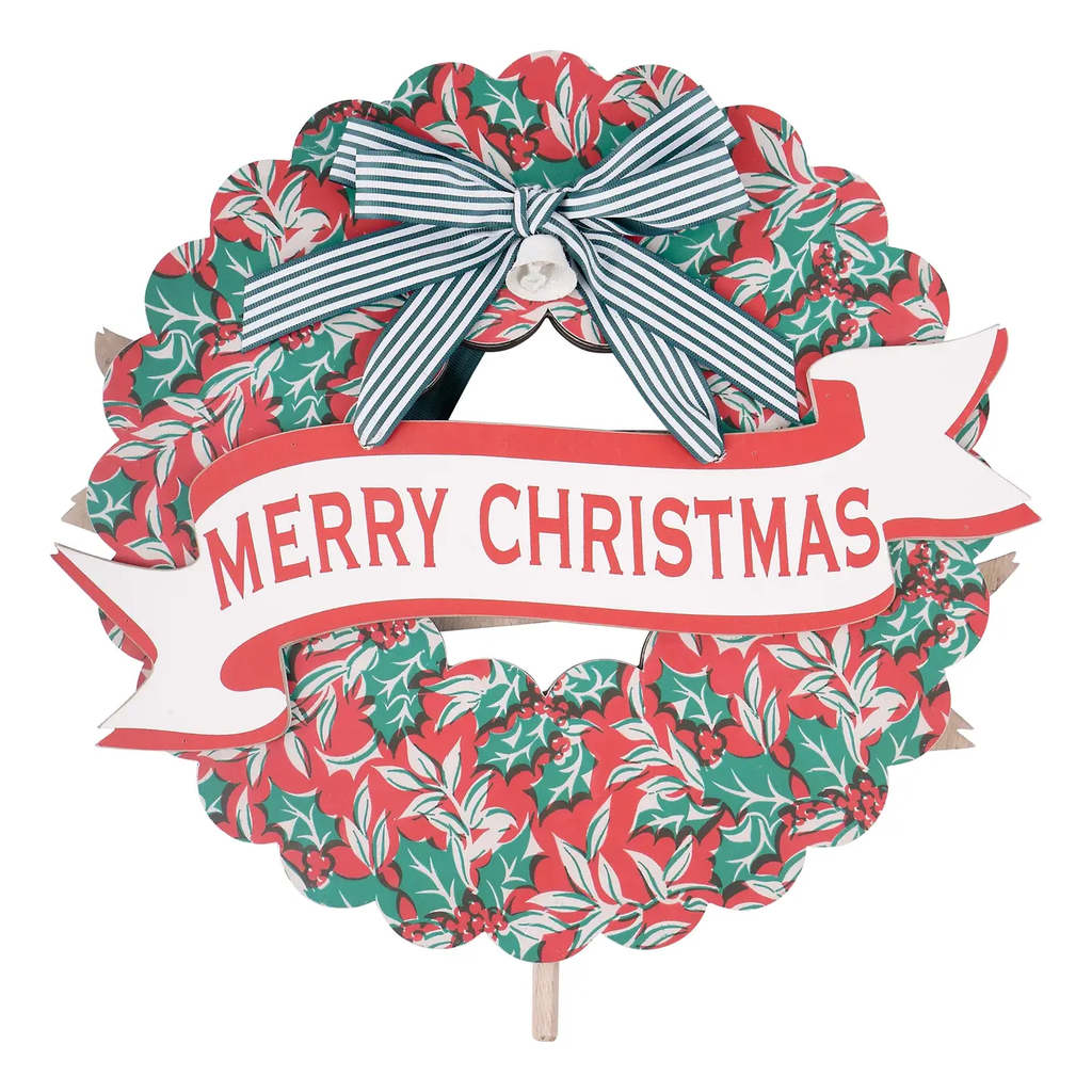 Merry Christmas Wreath - Welcome Board Topper