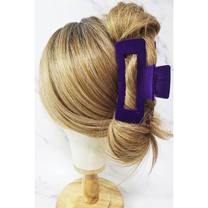Velvet Rectangle Hair Claw Clip