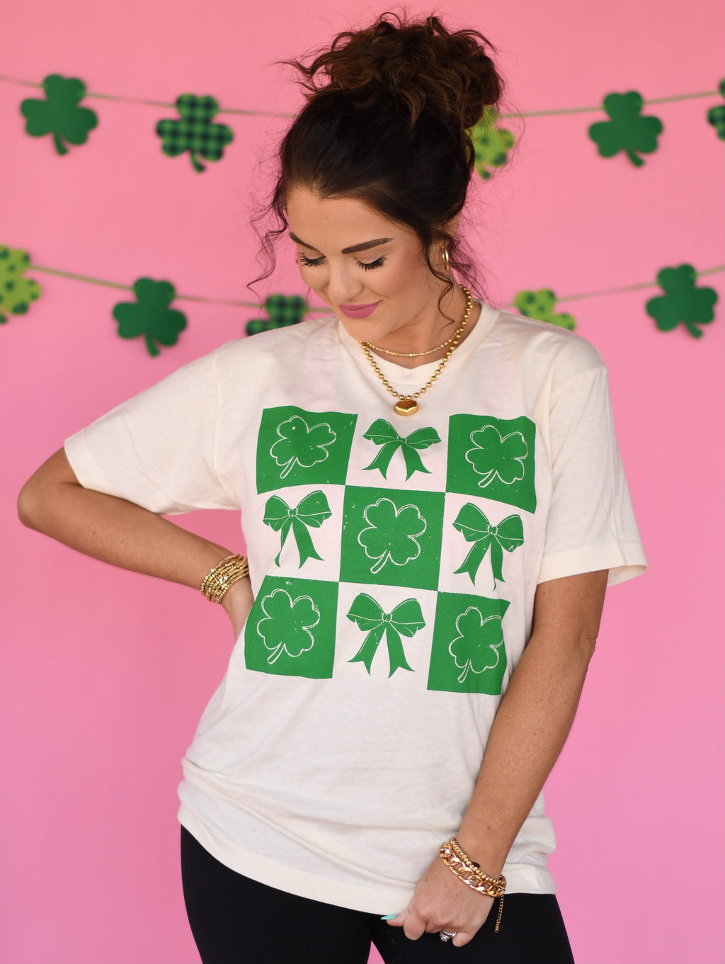 PREORDER Clovers & Bows Tultex Natural Tee