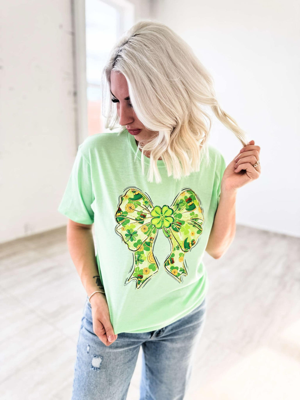 PREORDER Saint Patricks Day Bow Tee