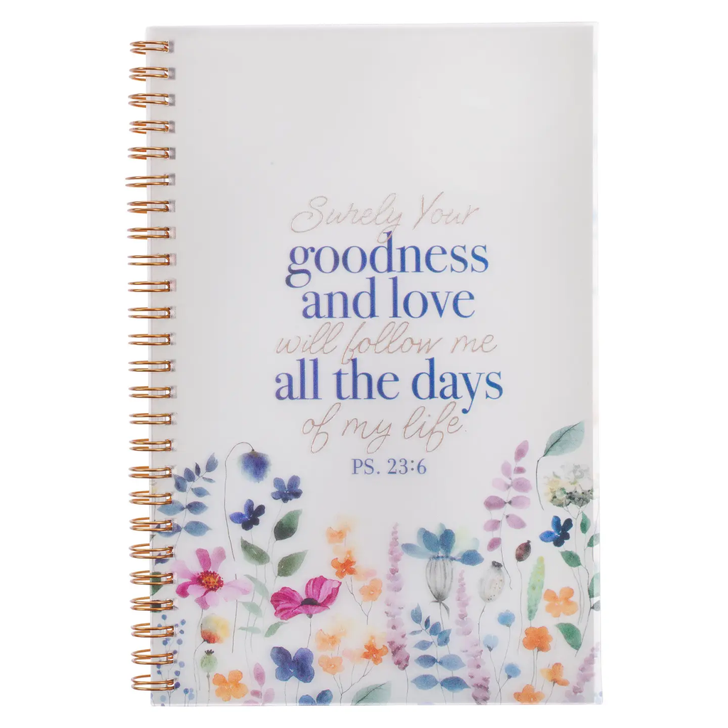 Goodness and Love Wildflower Wirebound Notebook - Psalm 23:6