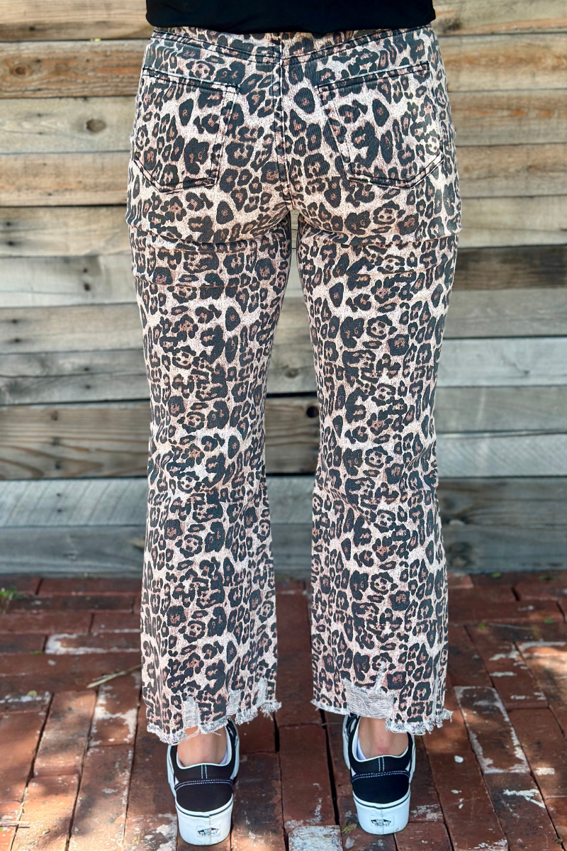 Hear Me Roar Leopard Distressed Jeans