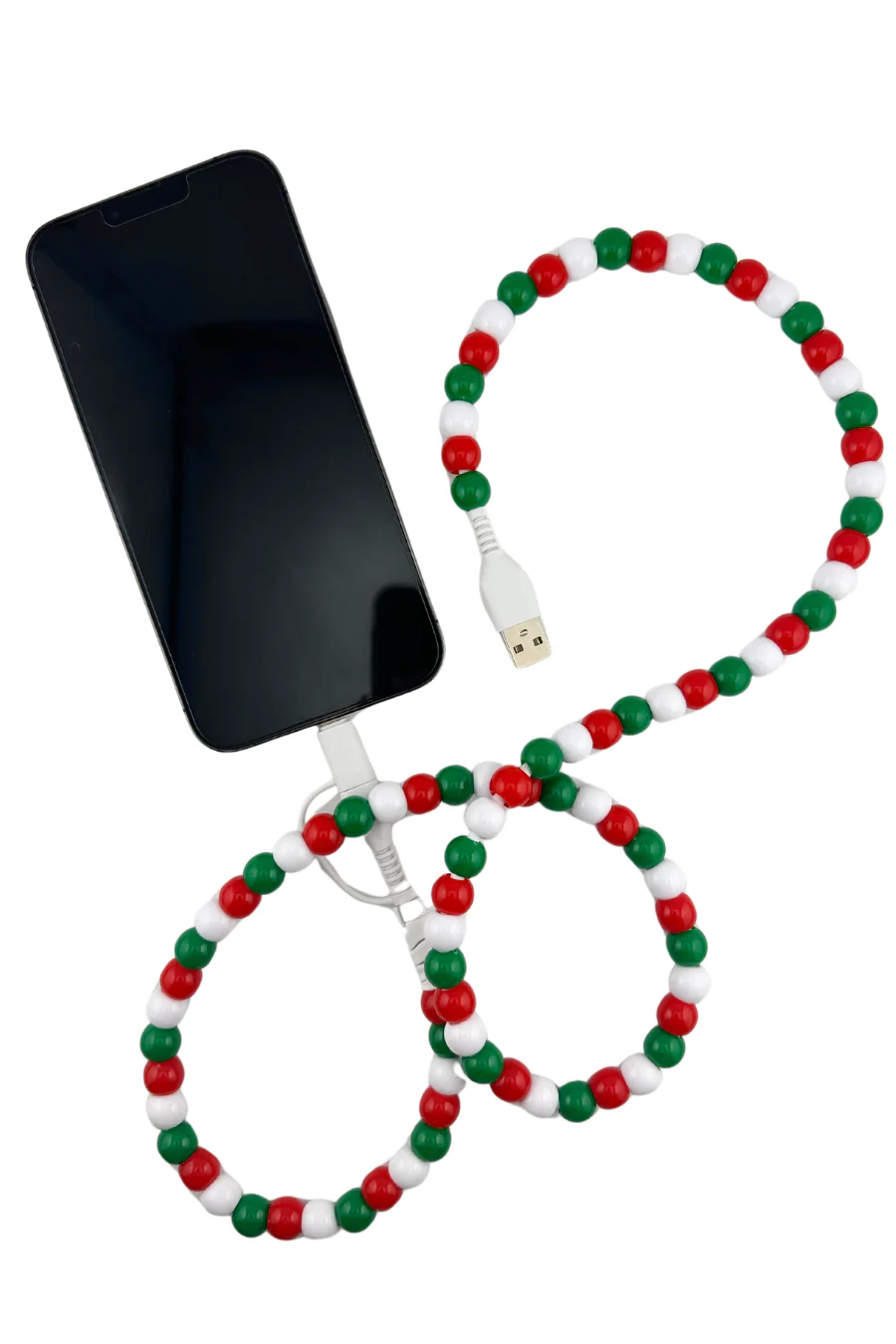 Holiday Vibes Beaded Phone Charger