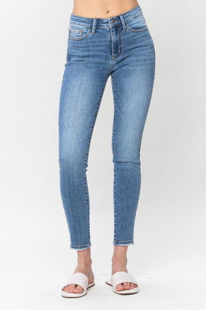 Macy - Mid Rise Vintage Wash Skinny Judy Blue Jeans