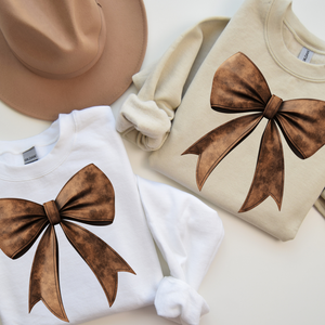 PREORDER Leather Bow Sweatshirt