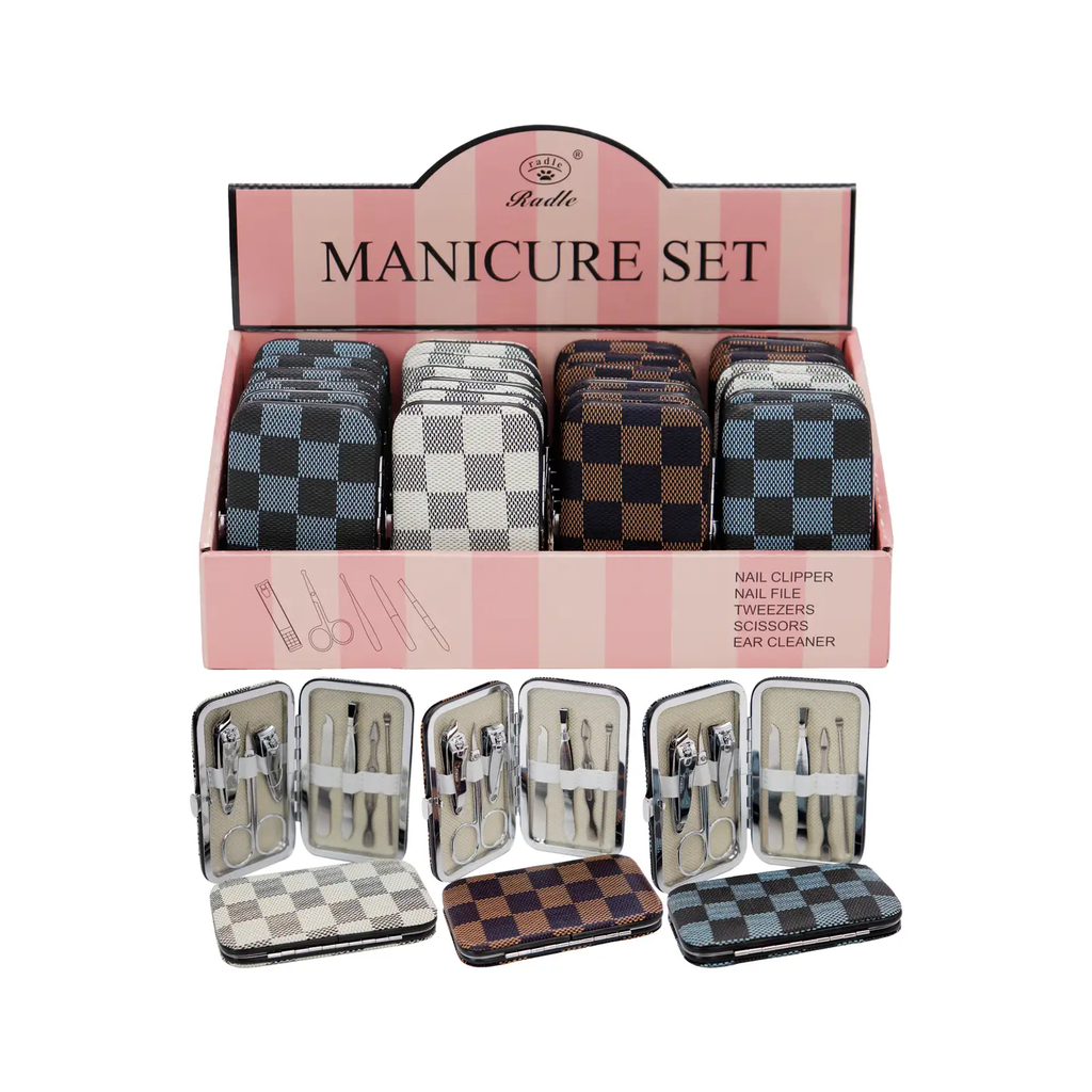 Checkered Manicure Set