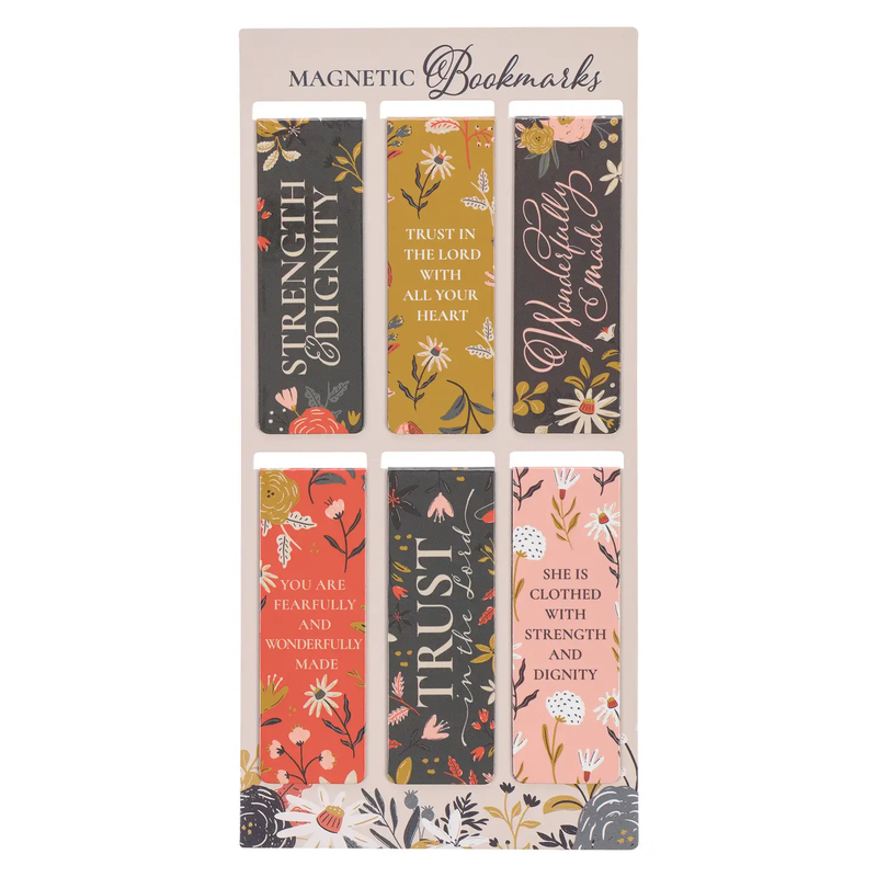 Magnetic Bookmark Set Warm Florals