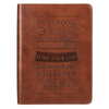 Strong & Courageous Brown Faux Leather Journal