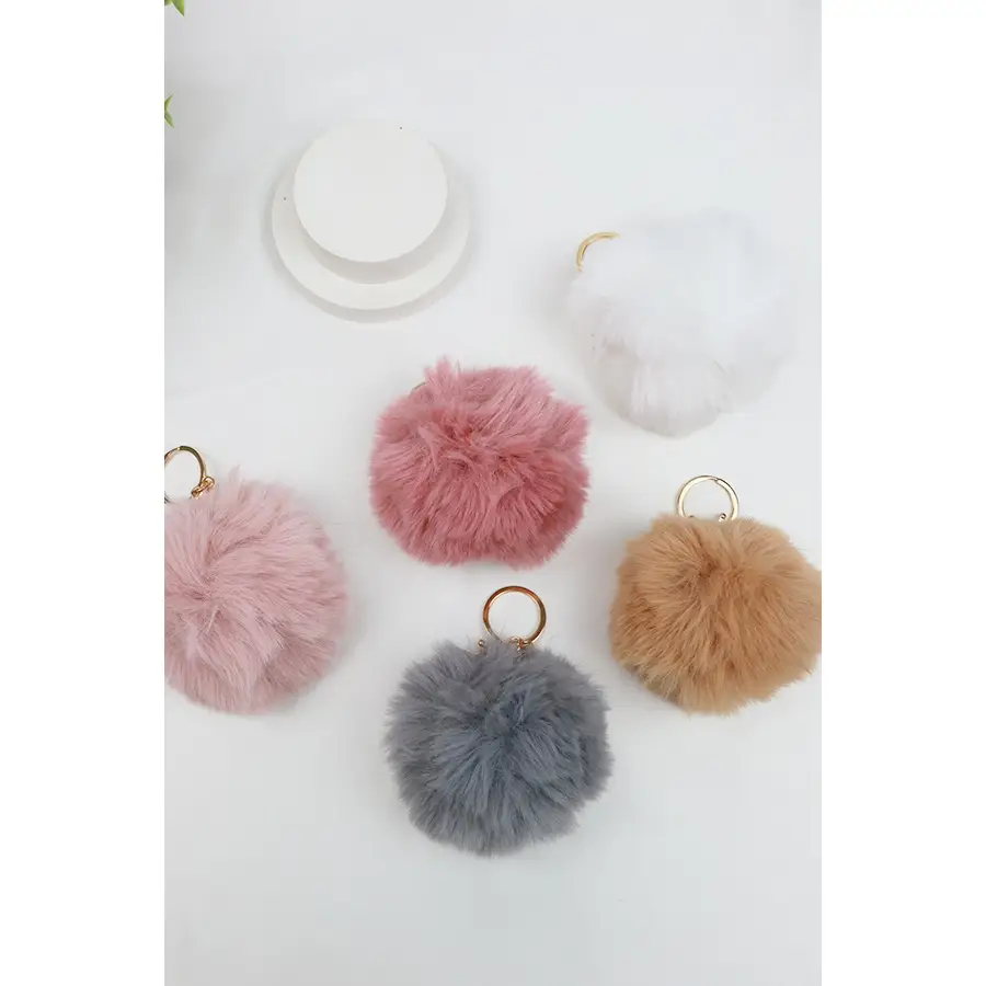 Fuzzy Pom Pom Keychain