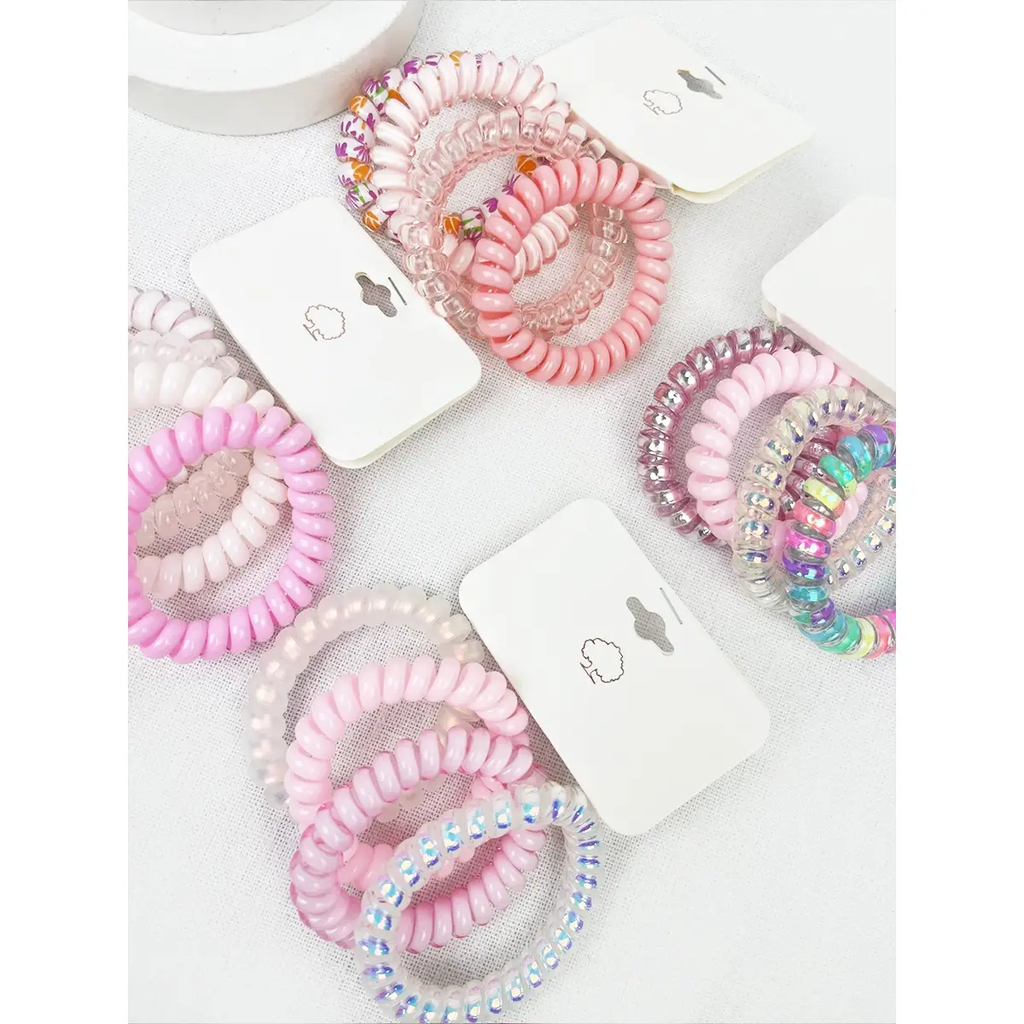 Pink Vibes Spiral Hair Tie Set of 4