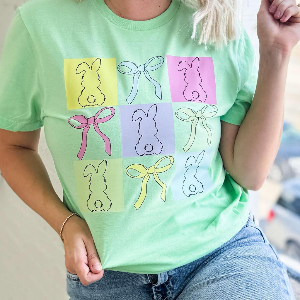 PREORDER Colorful Bunnies And Bows Tee