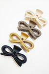 Matte Ribbon Bow Hair Claw Clip