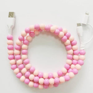 Connected In Style 3 FT Beaded iPhone Charger Cable