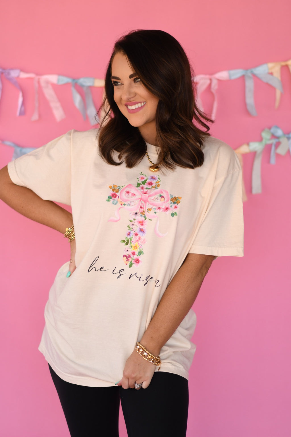 PREORDER He is Risen Floral Cross Comfort Colors Tee