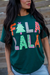 Fa La La La Tree Dark Green Tee
