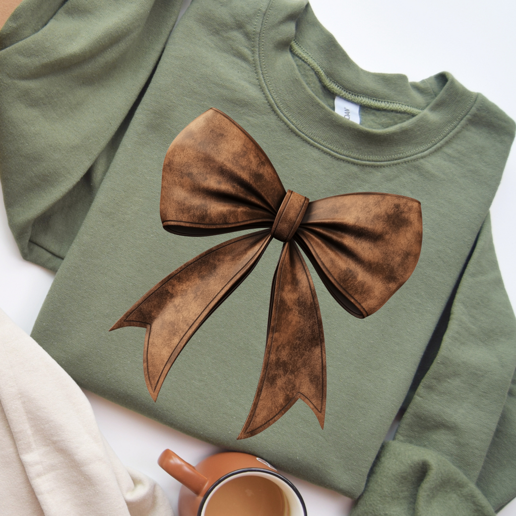 PREORDER Leather Bow Sweatshirt