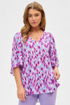 New Point of View Lavender Mix Abstract Pattern Top