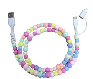 Connected In Style 3 FT Beaded iPhone Charger Cable