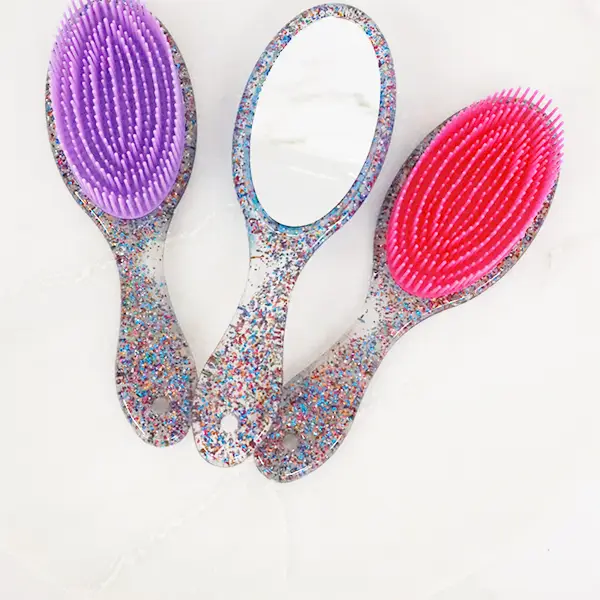 Glitter Hair Brush w/ Mirror