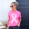 Neon Pink Breast Cancer Ribbon Tee