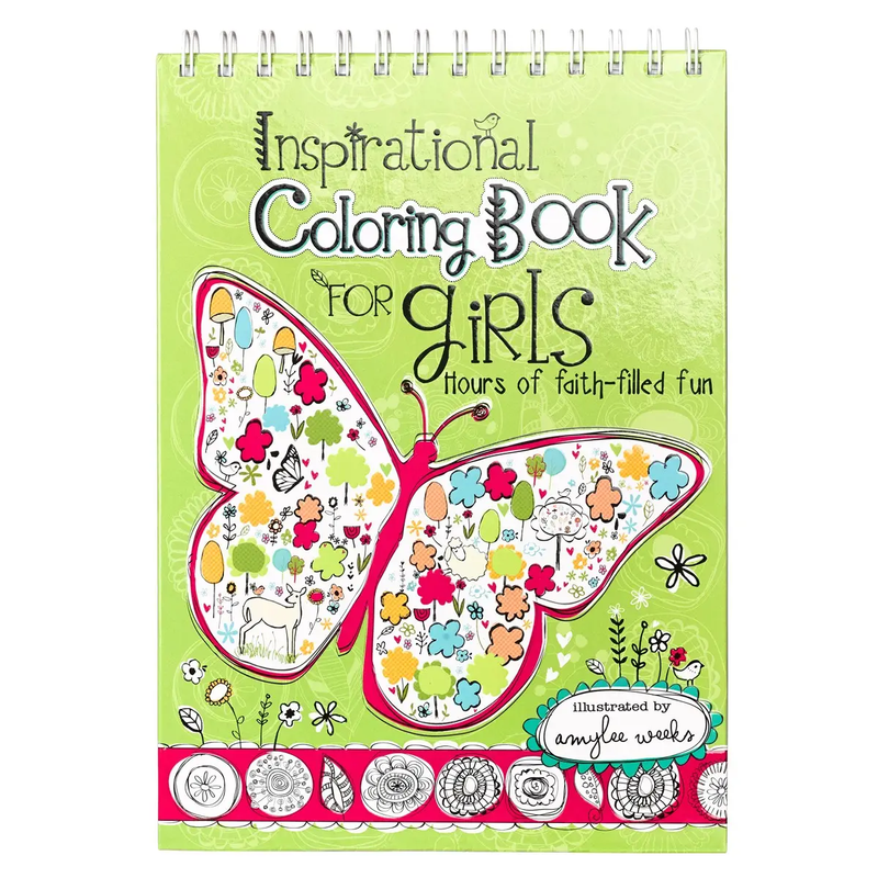 Coloring Book Wirebound Inspirational For Girls