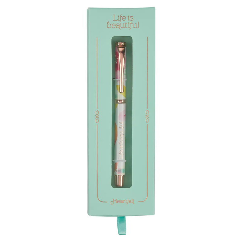 Life Is Beautiful Pink Daisies Gift Pen