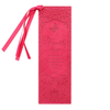 Faith Hot Pink Faux Leather Bookmark