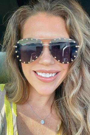 Jess Lea Showstopper Studded Aviator Sunglasses