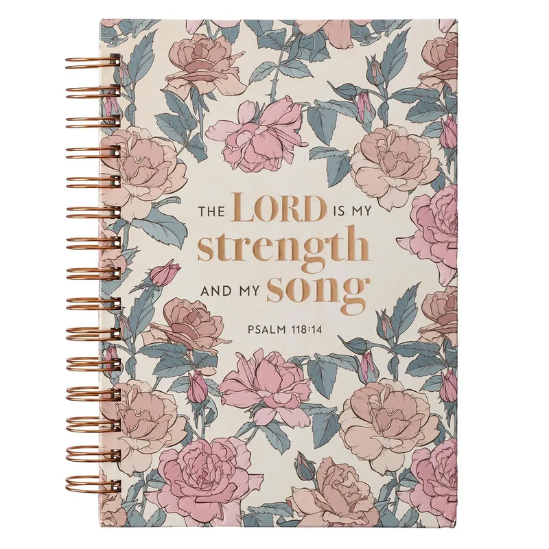 My Strength and My Song Pink Rose Wirebound Journal - Psalm