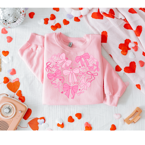 PREORDER Pink Bow Heart Tee or Sweatshirt