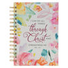 All Things Through Christ Floral Large Wirebound Journal