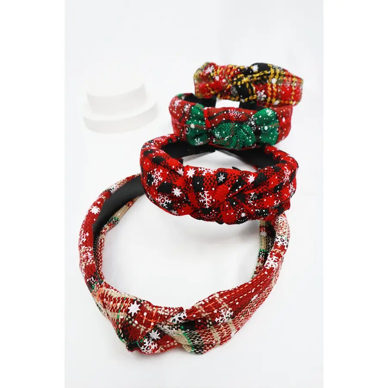 Christmas Plaid Knotted Headband