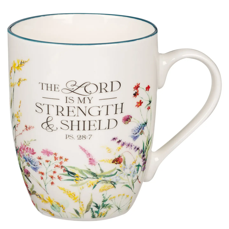 Mug Multi-Floral Lord Is My Strength Ps. 28:7