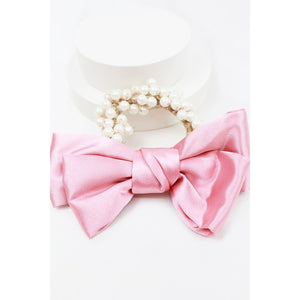 Bow Accent Pearl Hair Tie